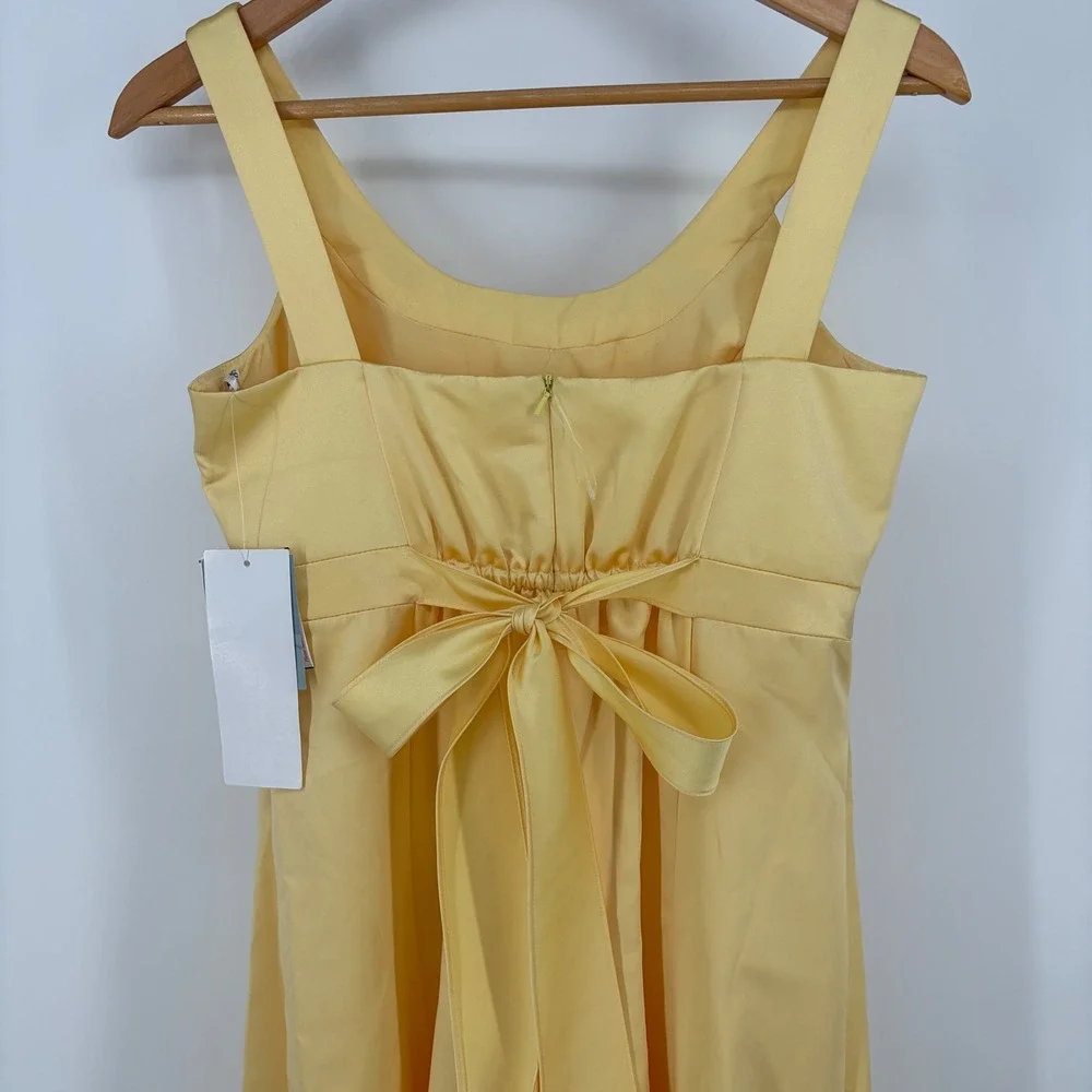 David's Bridal Girls Yellow Satin Baby Doll Gown Size 18 Dance Formal Bridesmaid - Picture 4 of 9